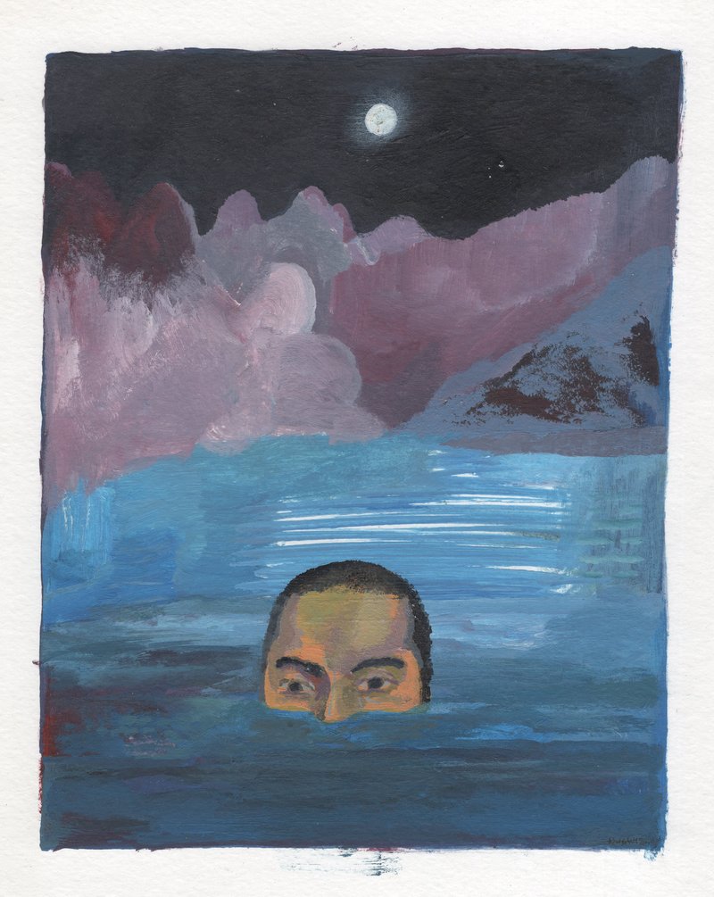 Sadra Baniasadi, A Landscape of the Lake at Night, 2024