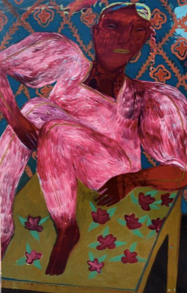Rusudan Khizanishvili, A Girl Lying in Front on The Carpet, 2020