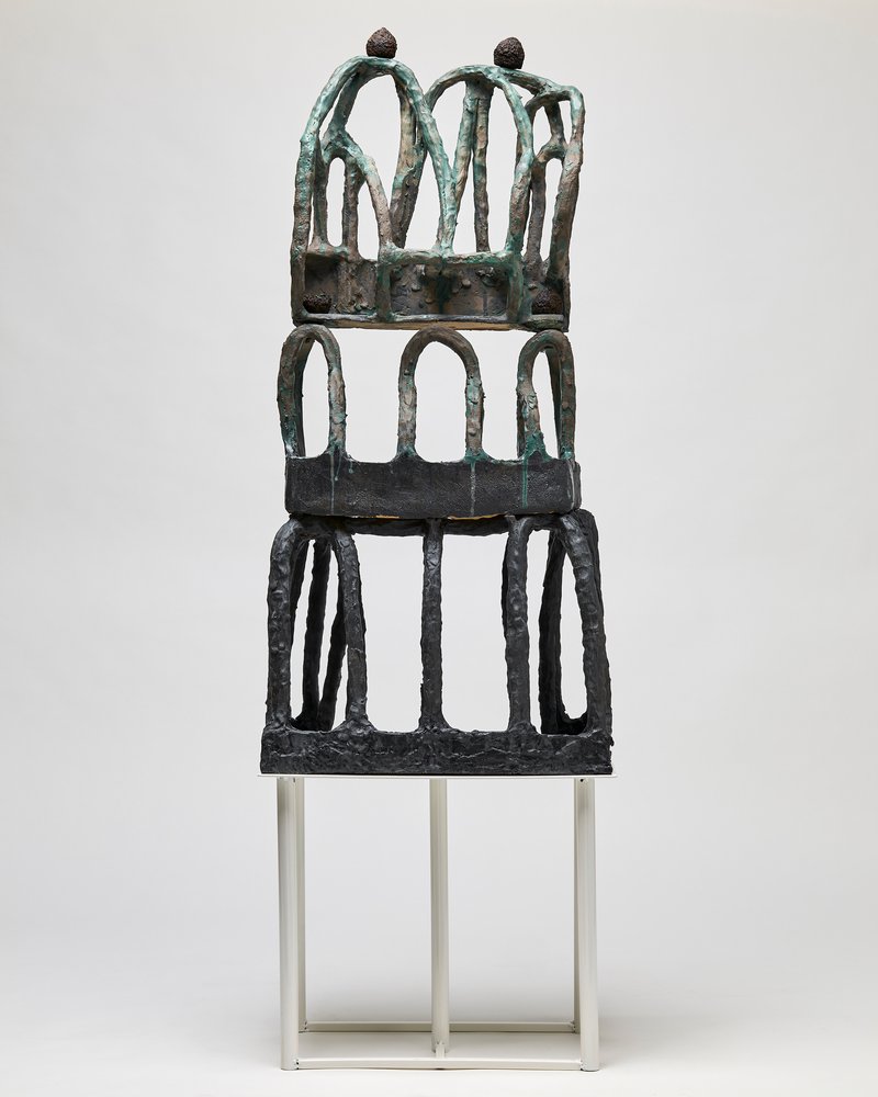 Sahar Khoury, Untitled (falafel column), 2022