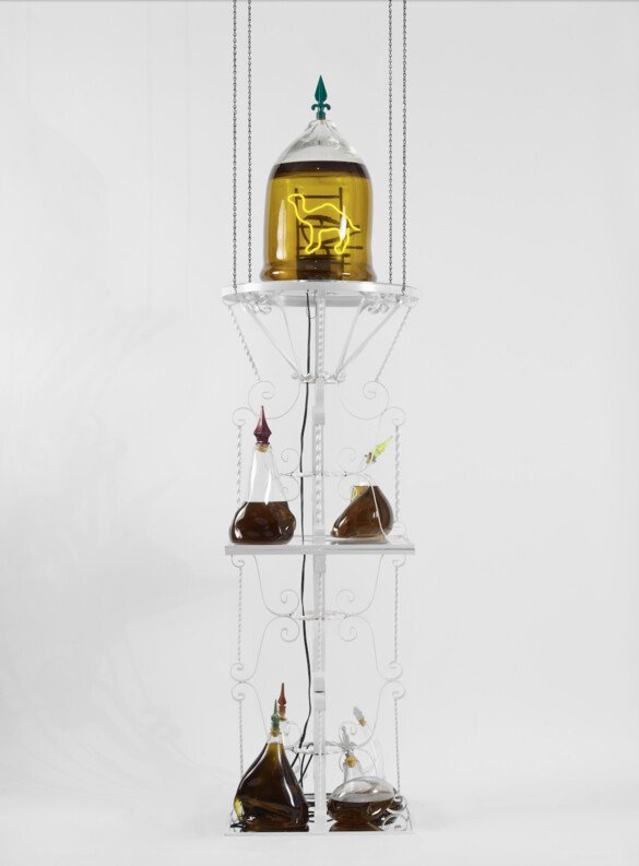 Sahar Khoury, Untitled (Palestinian olive oil nightlight), 2023