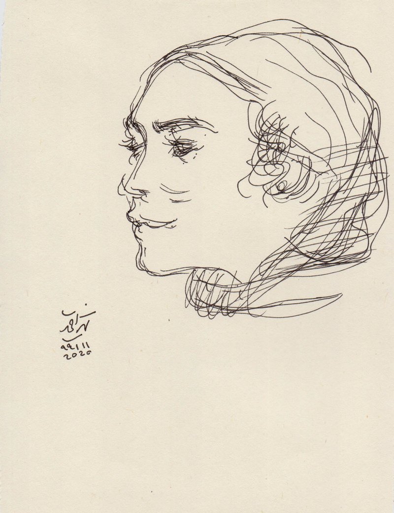 Hosein Shirahmadi, A Note on a portrait, 2020
