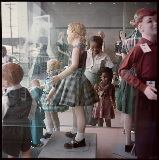Gordon Parks, Ondria Tanner and Her Grandmother Window-shopping, Mobile, Alabama, 1956