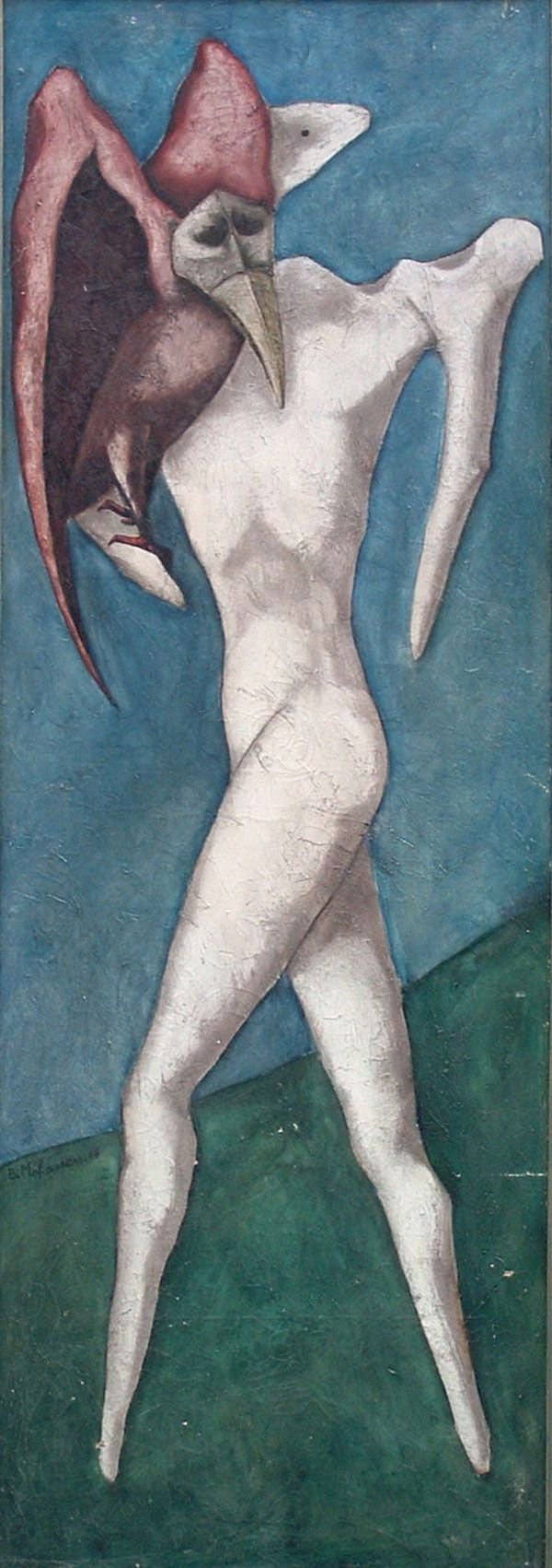 Bahman Mohassess, Young Boy and Bird, 1966