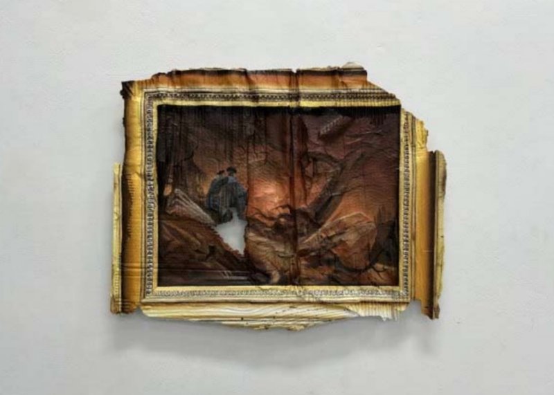 Julio Anaya Cabanding, After Caspar David Fiedrich, Two Men Contemplating the Moon, 2024