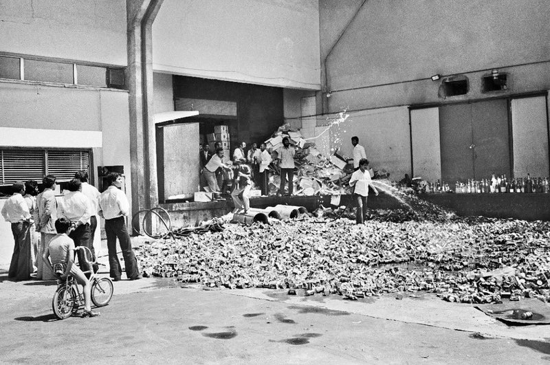 Mohammad Sayyad, Tehran, Destroying alcoholic beverages in Continetal Hotel - Feb 14th, 1979, 1979