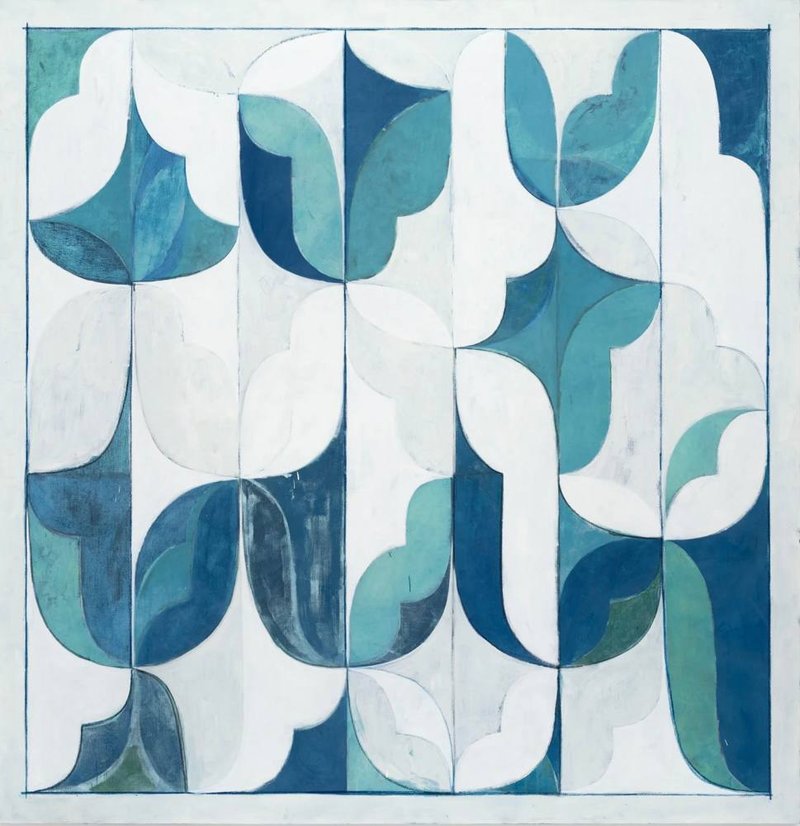 Kamrooz Aram, Arabesque Composition with Turquoise Agenda, 2025