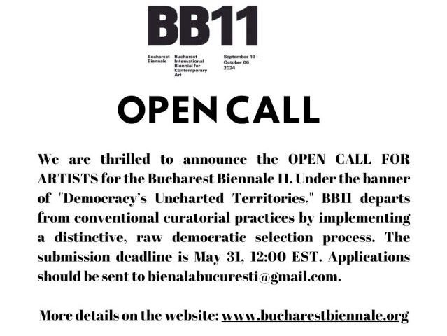 Open Call for Artists for the Bucharest Biennale 11