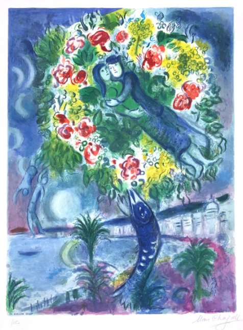 Marc Chagall, Couple and Fish, 1967
