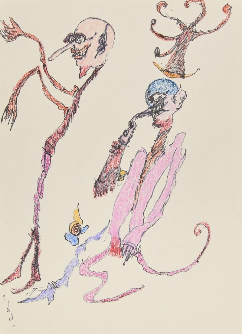 Ardeshir Mohassess, Untitled, Two Thin Men
