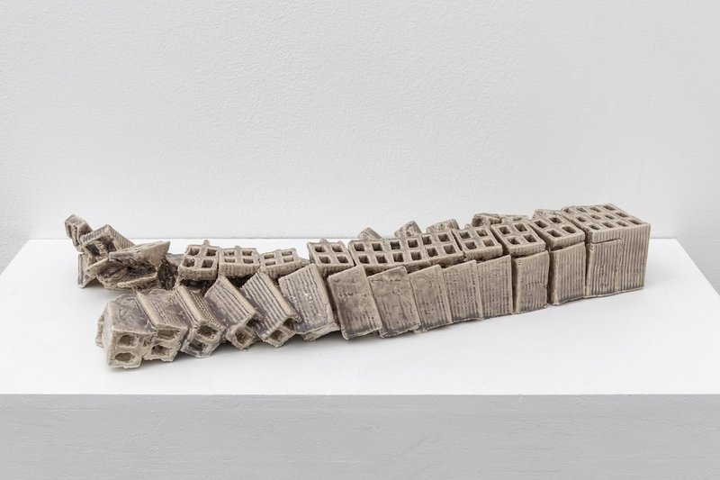 Nazgol Ansarinia, The Breaking of a Ceramic Brick, 2018
