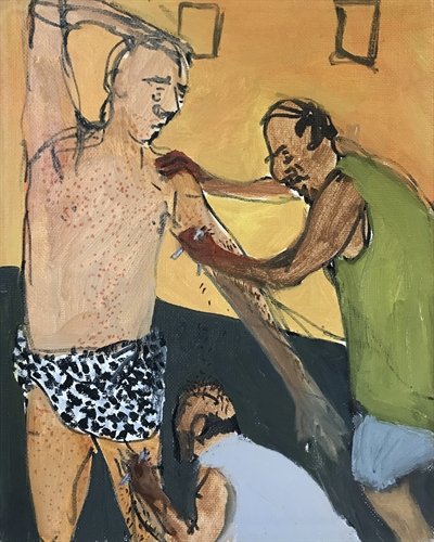 Tala Madani, Two with Tweezers, 2005