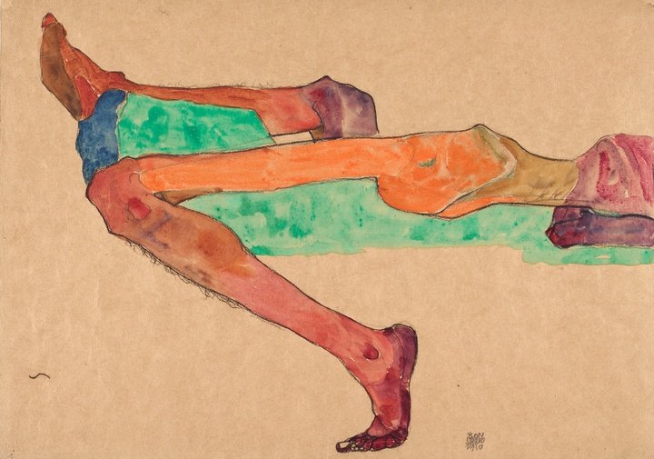 Egon Schiele, Reclining Male Nude, 1910