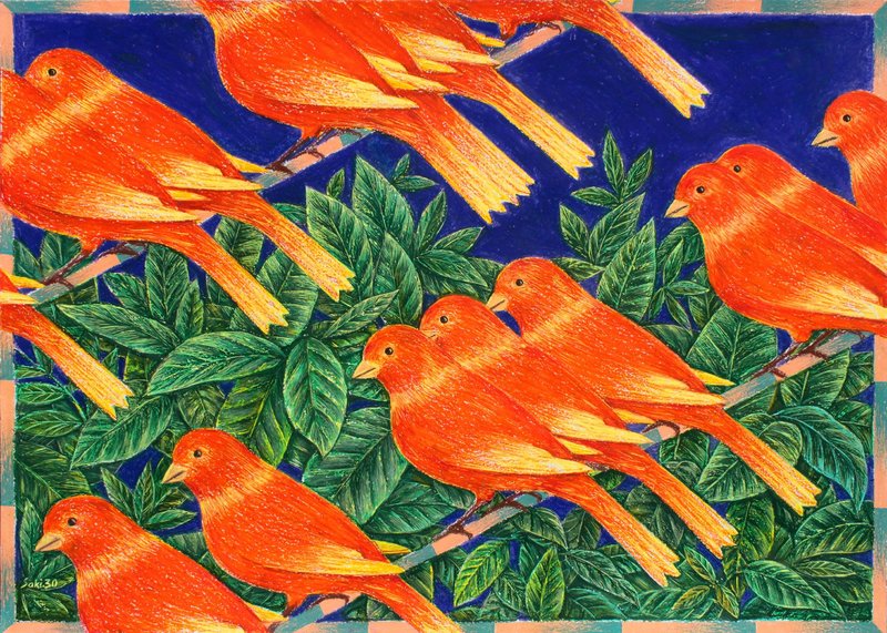 Mahmoud Saki, Repetitive Canaries, 2018
