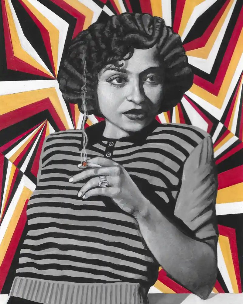 Soheila Sokhanvari, Rebel (Portrait of Zinat Moadab), 2021