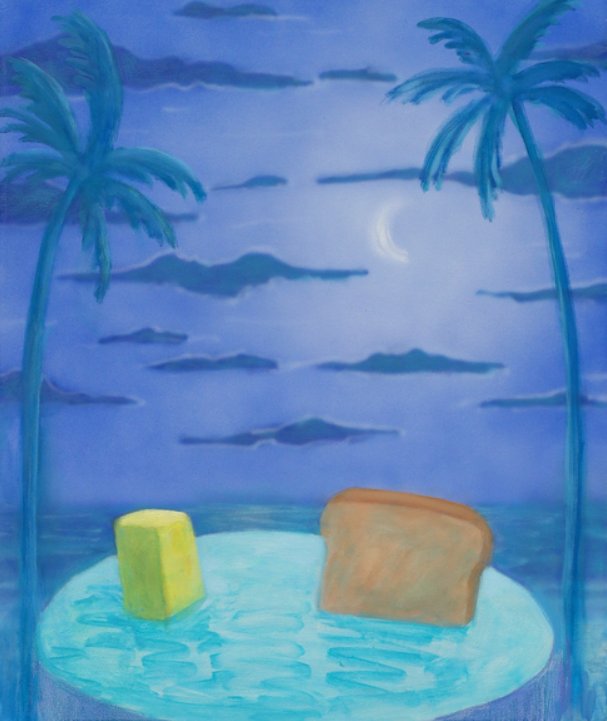Scott Reeder, Moonlight (w/ Tall Palms), 2024