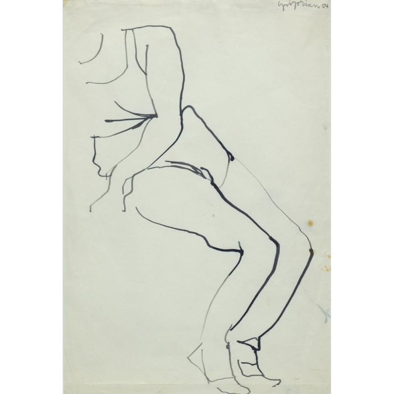Marcos Grigorian, Study of a Sitting Female, 1954