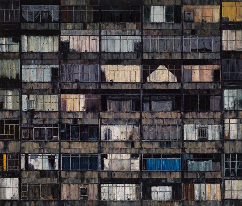 Javad Modaresi, Residental Building at Night, 2019