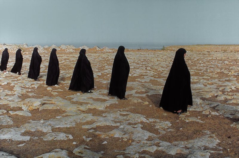 Shirin Neshat, Women in a Line, 1999