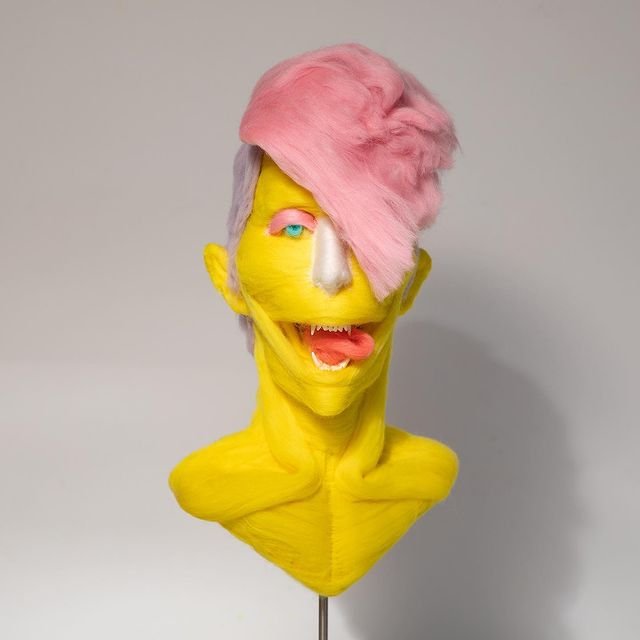 Salman Khoshroo, Wool Portrait with Jackal Teeth, 2021