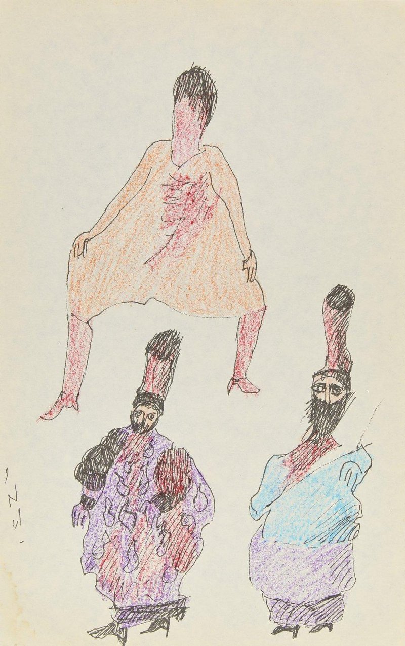 Ardeshir Mohassess, Untitled, Three Figures
