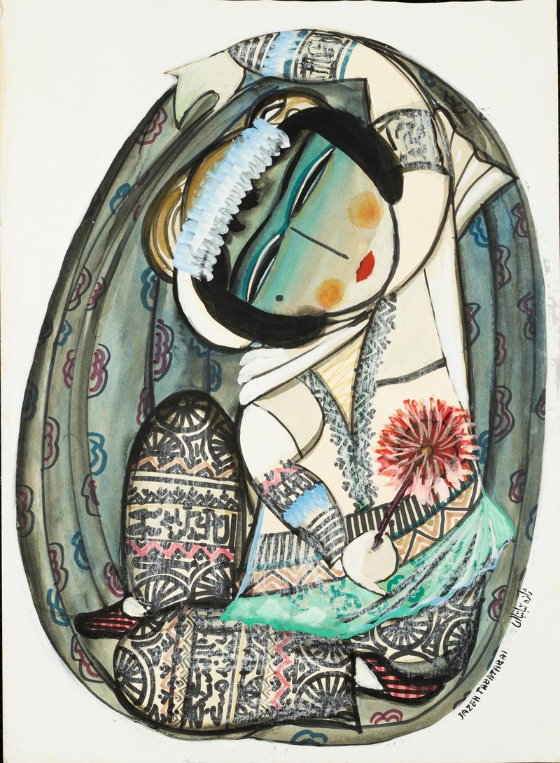 Jazeh Tabatabai, Seating Figure with Flower