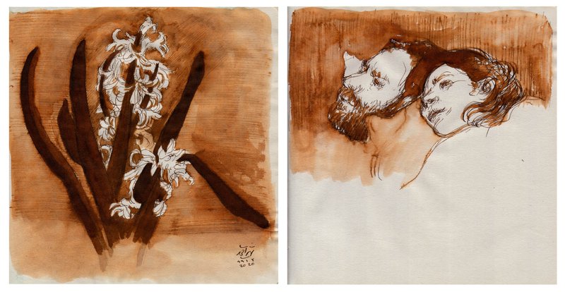 Hosein Shirahmadi, two portaits and Spikes, 2020