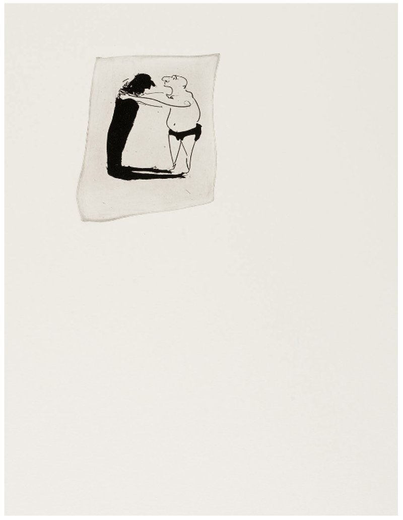Tala Madani, Man Choking His Shadow, 2013