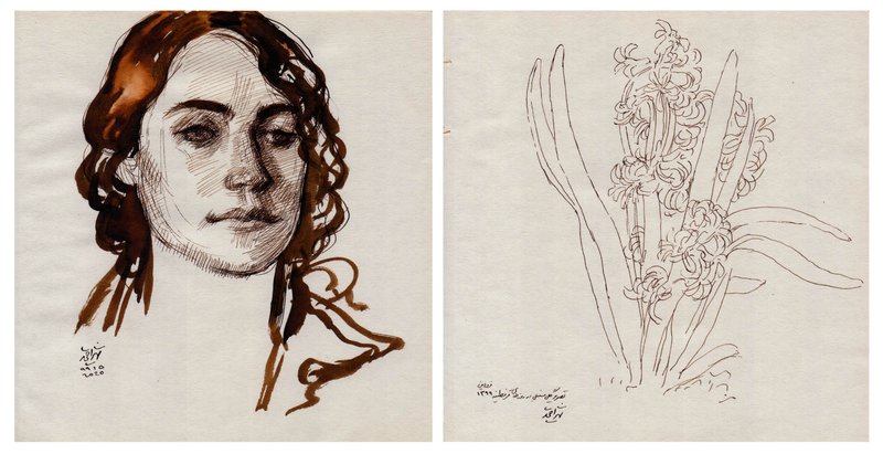 Hosein Shirahmadi, A portrait and Spikes, 2020