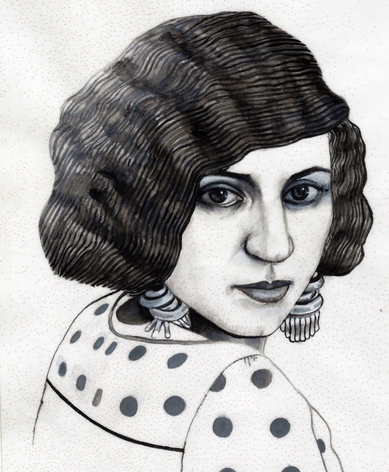 Soheila Sokhanvari, The Lor Girl (Portrait of Roohangiz Saminejad), 2022