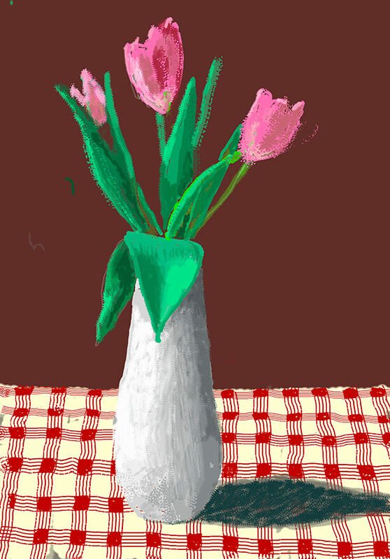 David Hockney, 2nd March 2021, A Closer Look at Some Tulips, 2021