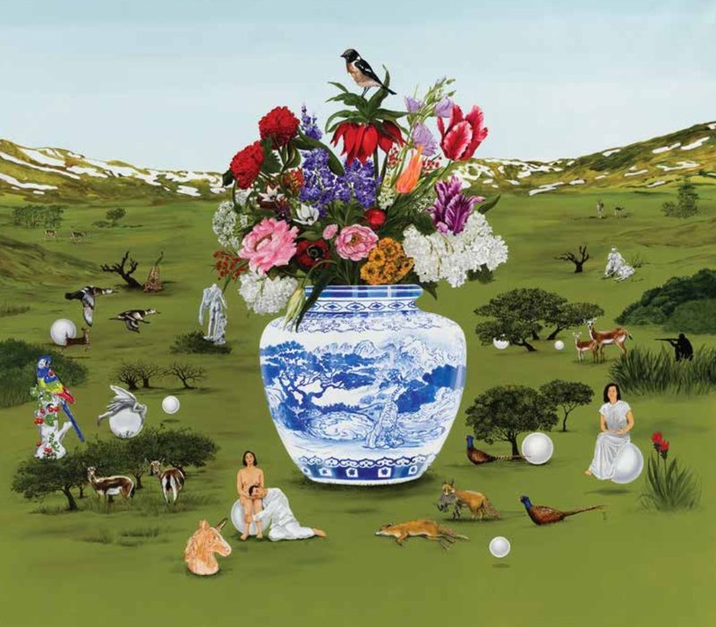 Mahsa Tehrani, The bird and flowers, 2023
