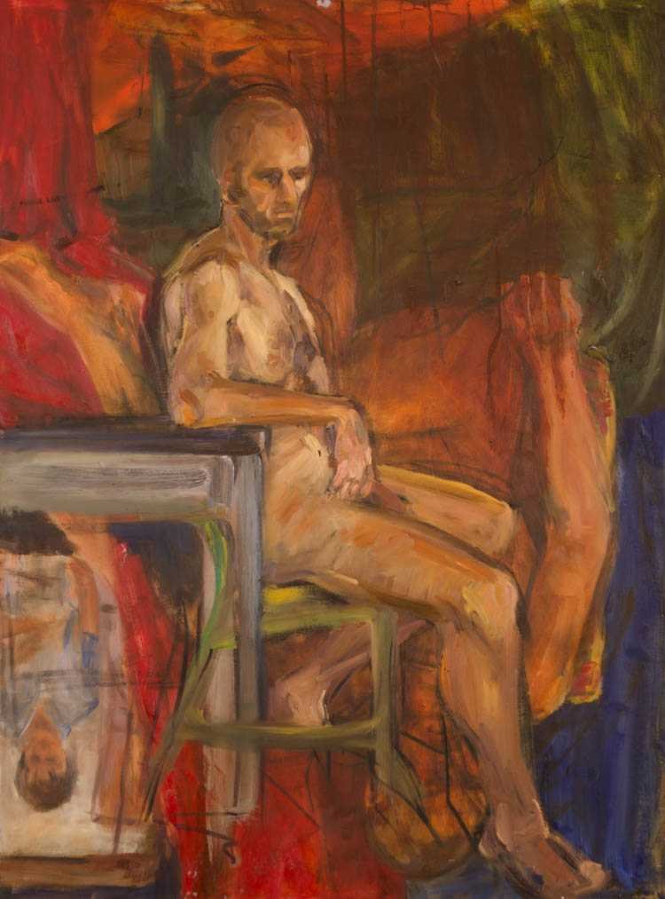 Tala Madani, Seated Nude, 2000