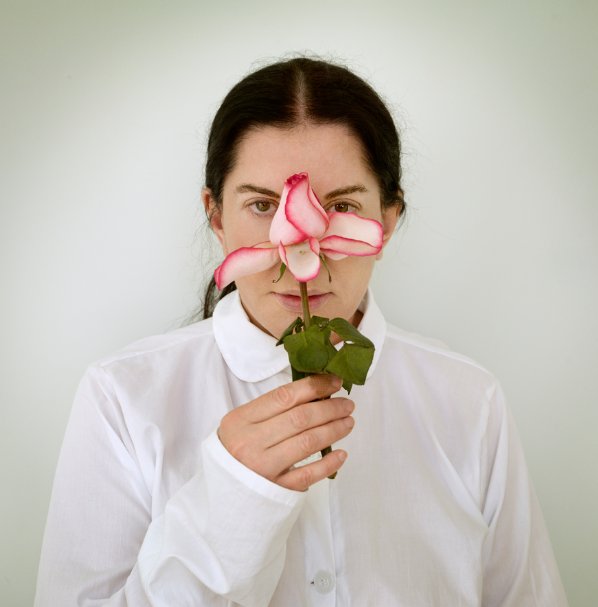Marina Abramovic, Artist Portrait with a Rose, 2013
