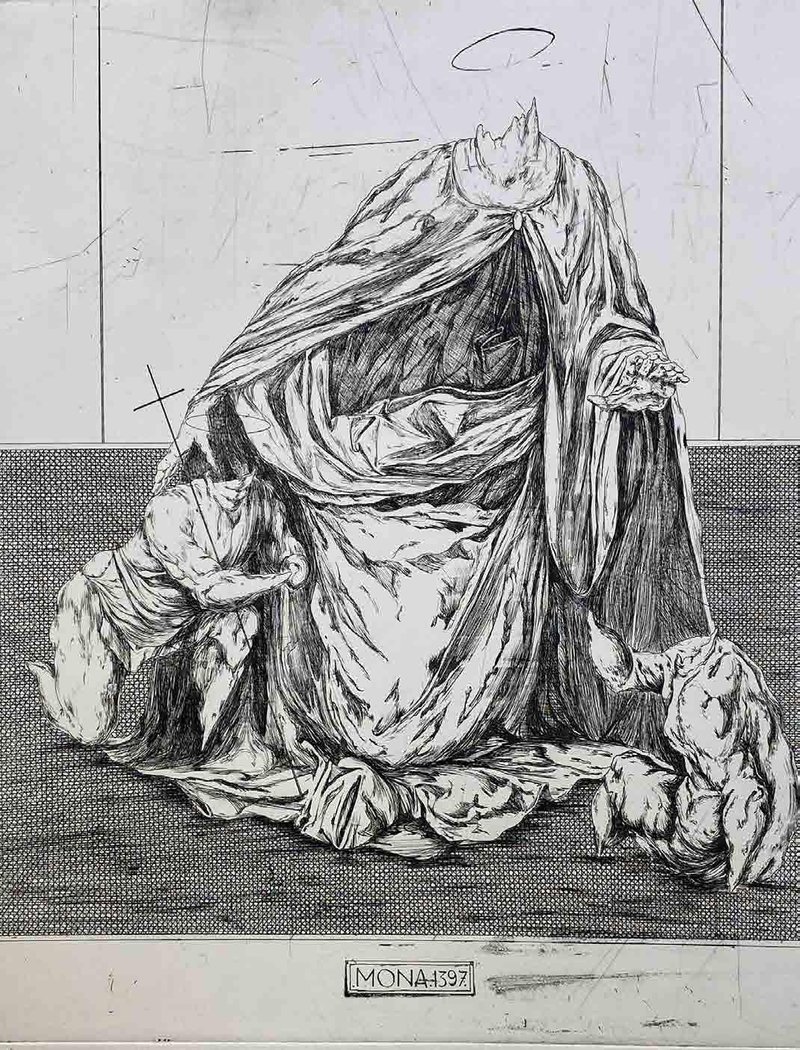 Mona Hoseinzadeh, The Virgin and Child with Saint John the Baptist, 2019