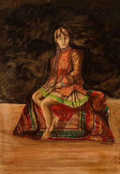 Ghasem Hajizadeh, Femme Assise, 1988