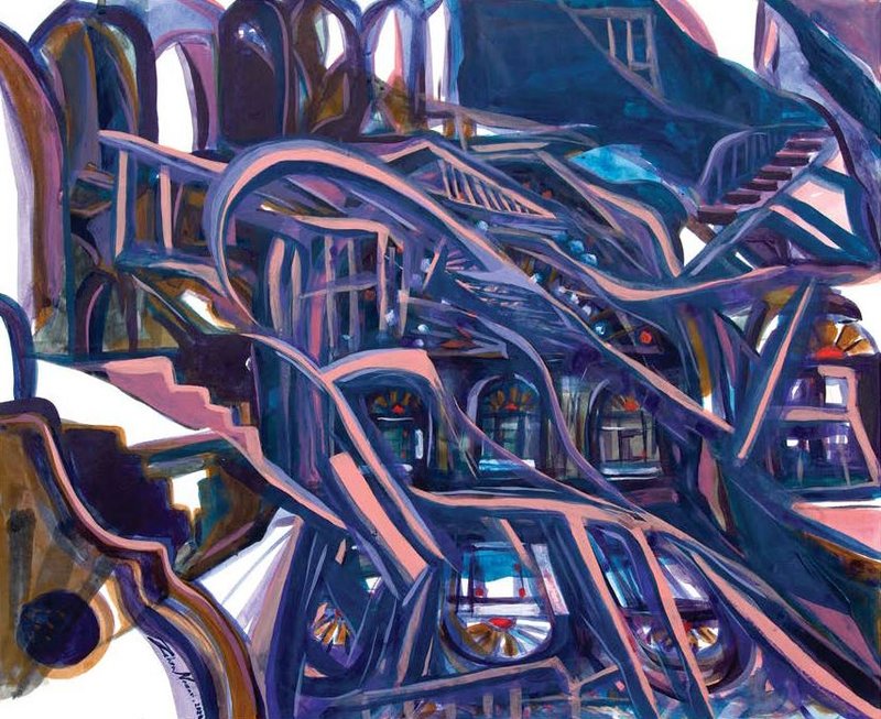 Zahra Nazari, Night View of Persian Homes with Stained Glass Windows, 2020