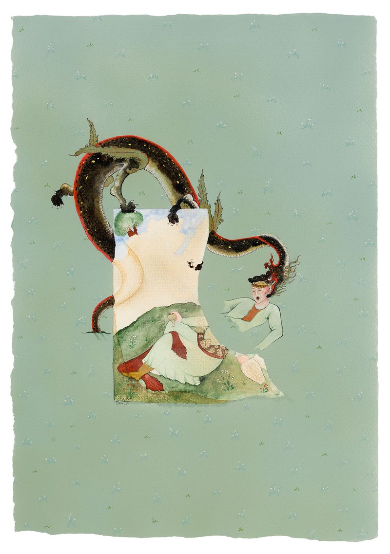 Elham Pourkhani, Mural No. 2 from the Southern Room in Talar-e-Ayene (The Mirrors’ Hall) in Isfahan’s Chehel Sotoon Palace , 2021