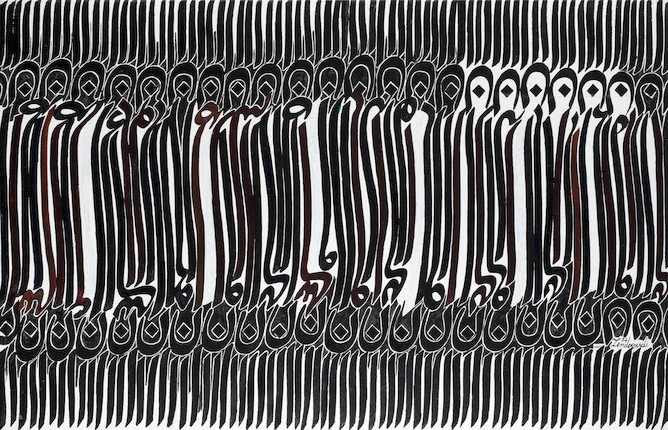 Charles Hossein Zenderoudi, Who's Watching, 1974