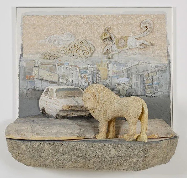 Mona Hakimi Schüler, Head in clouds, Wall object III,, 2015
