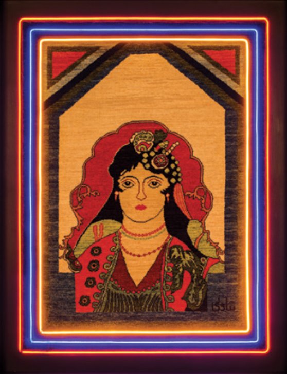 Parviz Tanavoli, Farangi Woman on Persian Carpet II, 2019