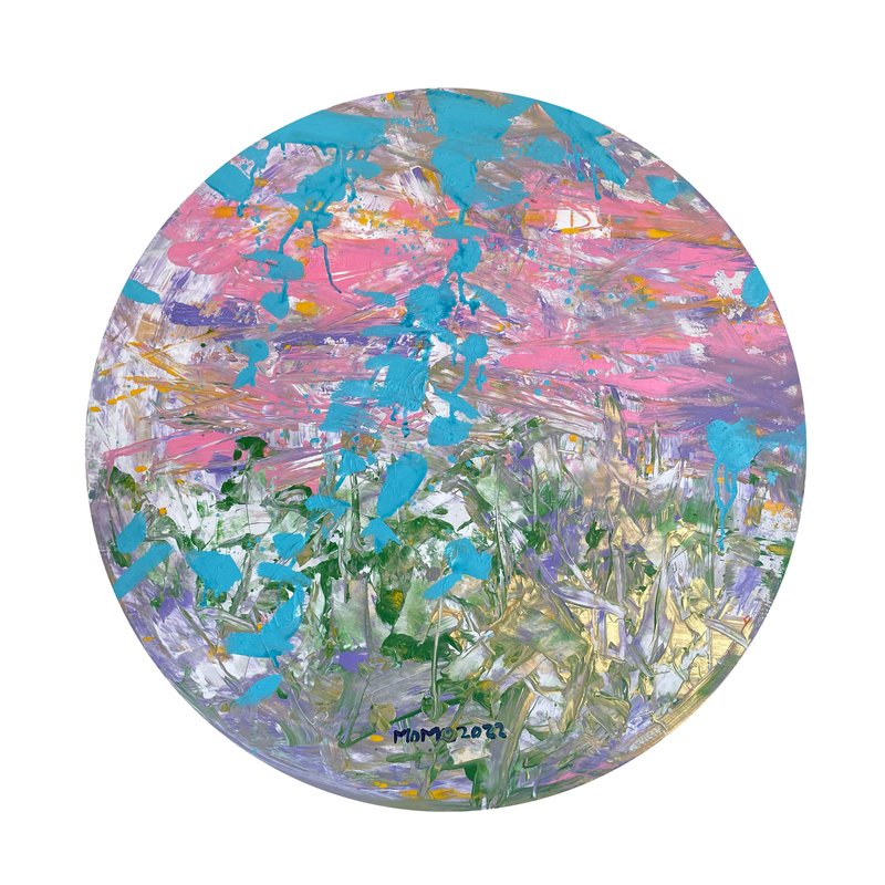 Mohammad Rahimi, Roses on Blue, 2022