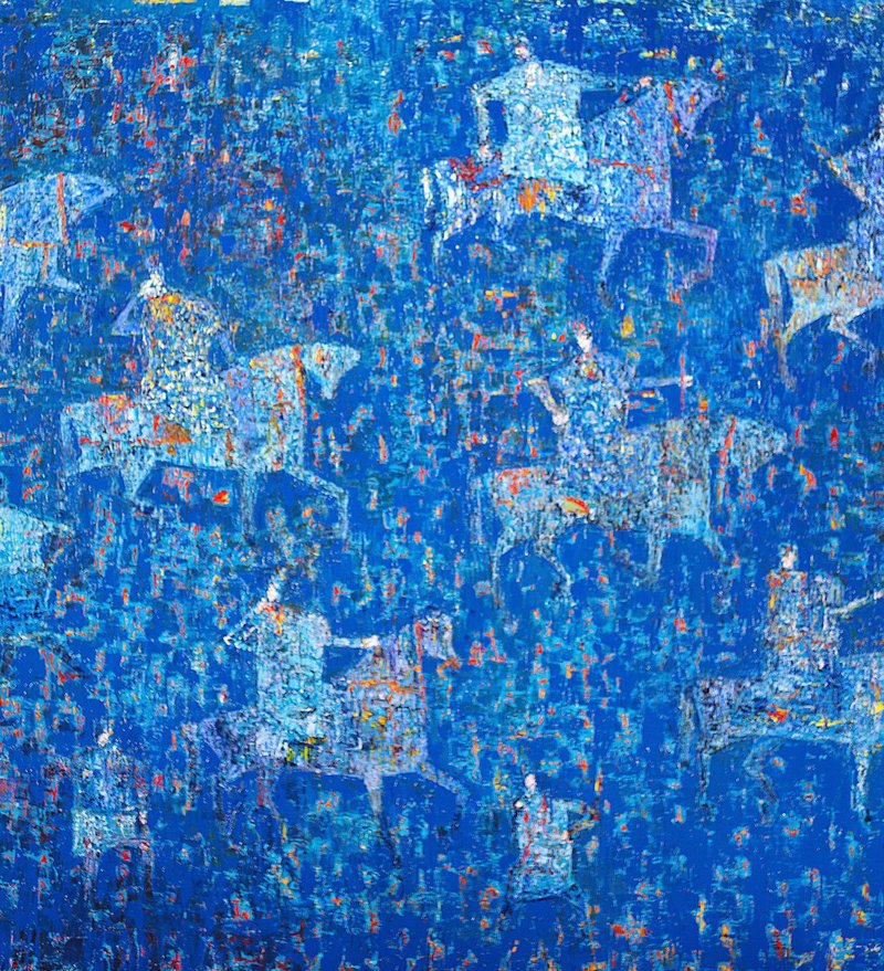 Reza Derakshani, Blue Morning Hunt, 2024