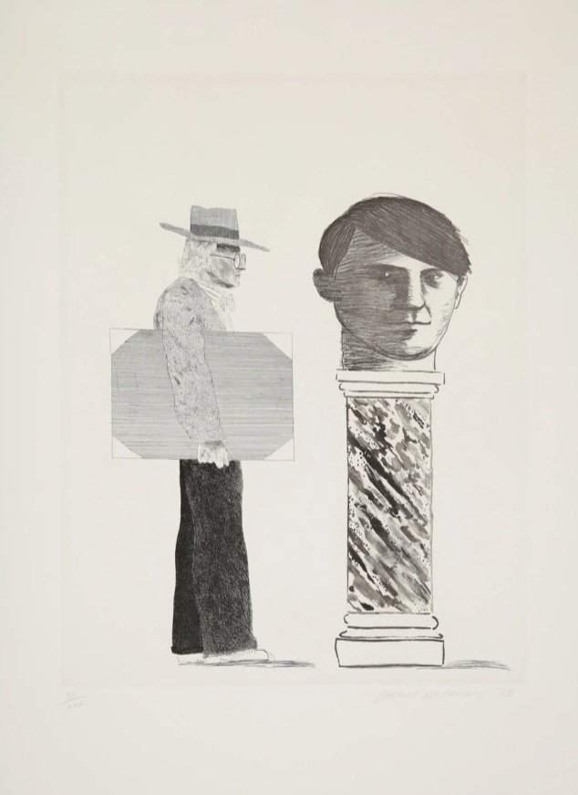 David Hockney, The Student: Homage to Picasso, 1973