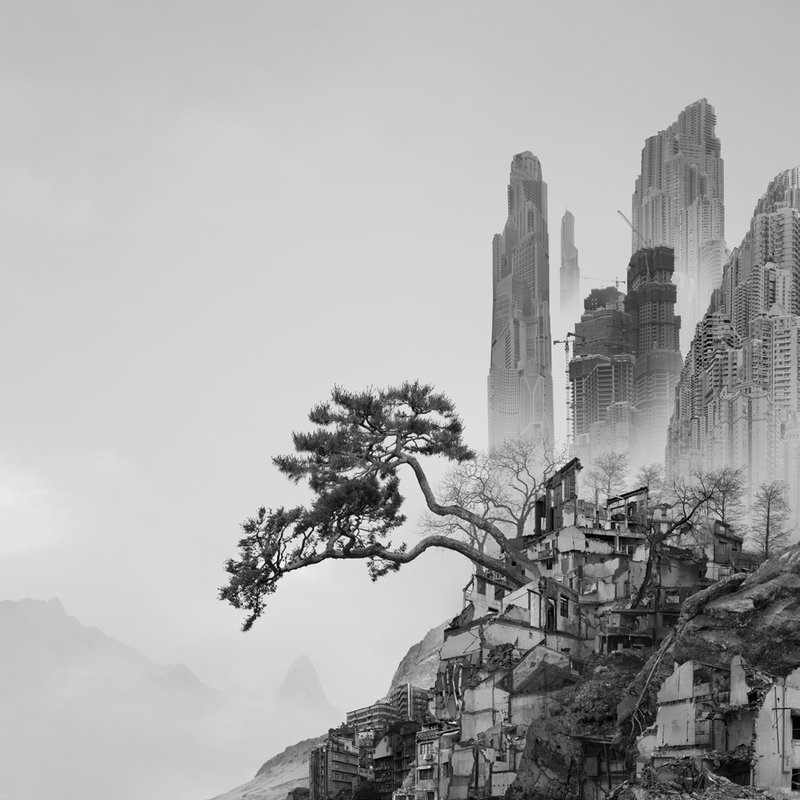 Yang Yongliang, Time Immemorial (Old Pine), 2016