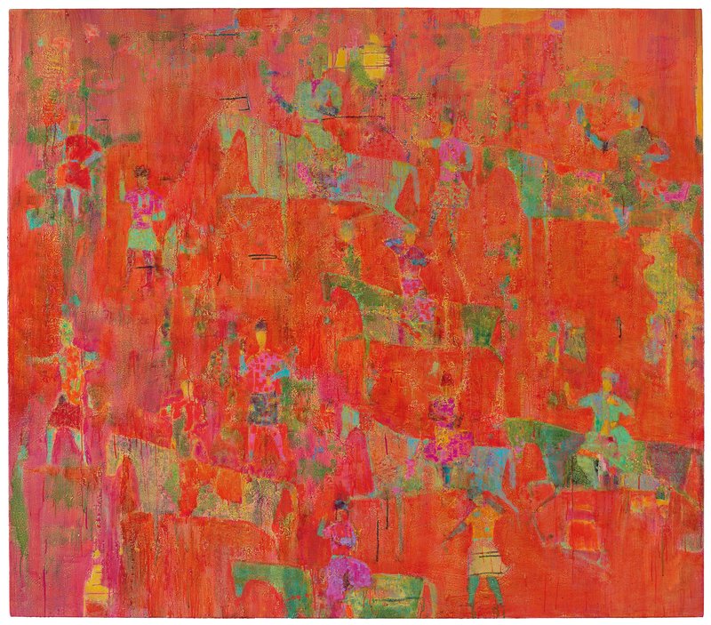 Reza Derakshani, Hunting in Red and Green, 2019