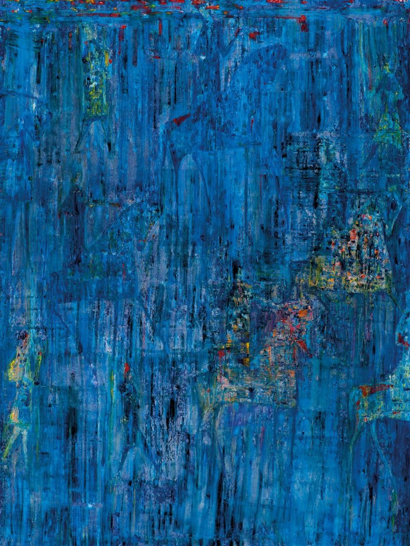 Reza Derakshani, Blue Rain Hunt, 2017