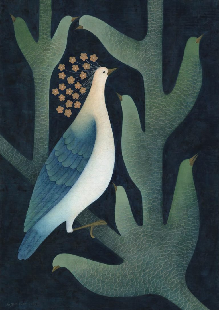 Maryam Lamei, A Branch Flies Towards the Light in the Darkness of the Forest, 2022