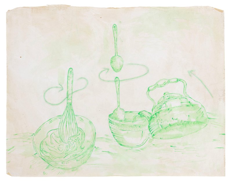 Minoo Yal Sohrabi, Unnumbered Pages from a Lost Recipe Book: Pour, Stir, Fold, Rinse and Repeat, 2023