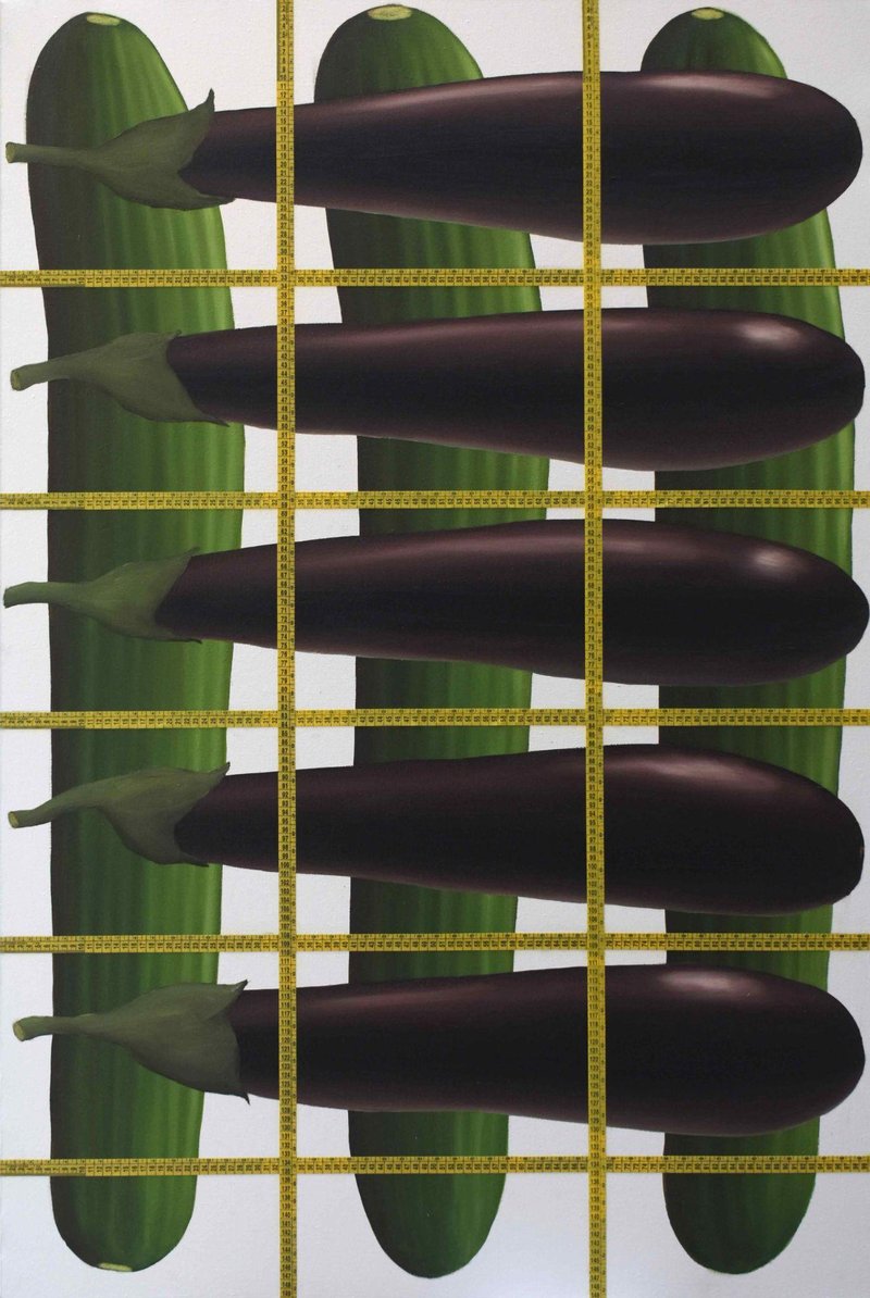 Ali Alemzadeh Ansari, Regular Grid with Cucumbers and Eggplants, 2021