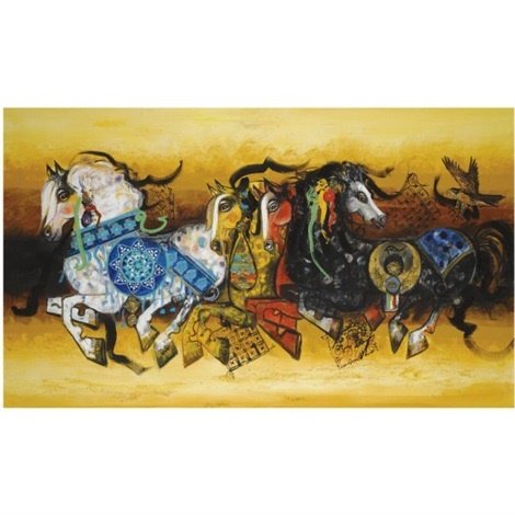 Nasser Ovissi, Royal Horses and Eagle, 1994